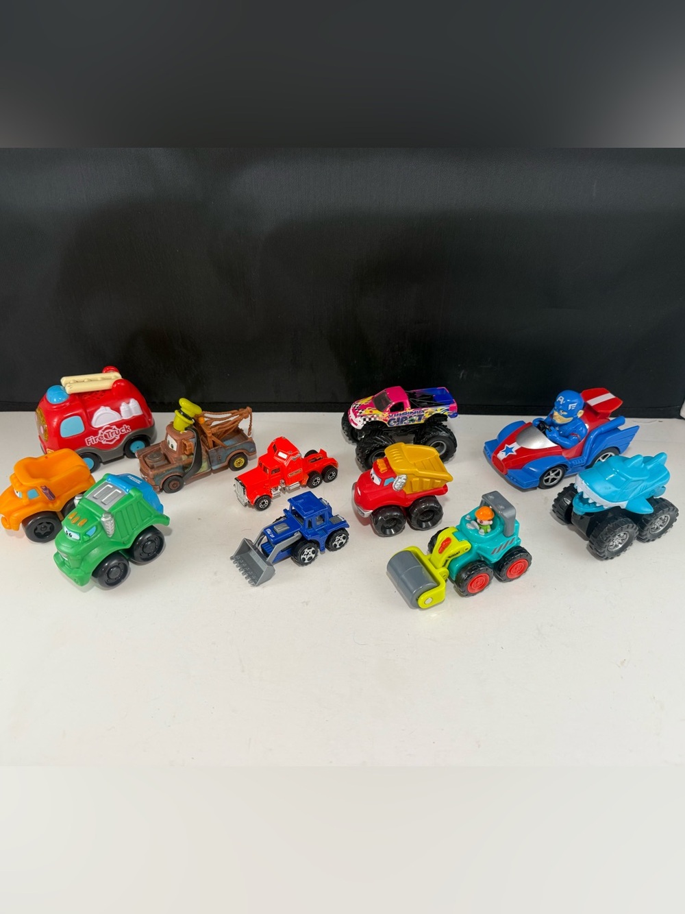Monster Trucks Toys construction fire truck Mater Semi Bulldozer & more 11 total